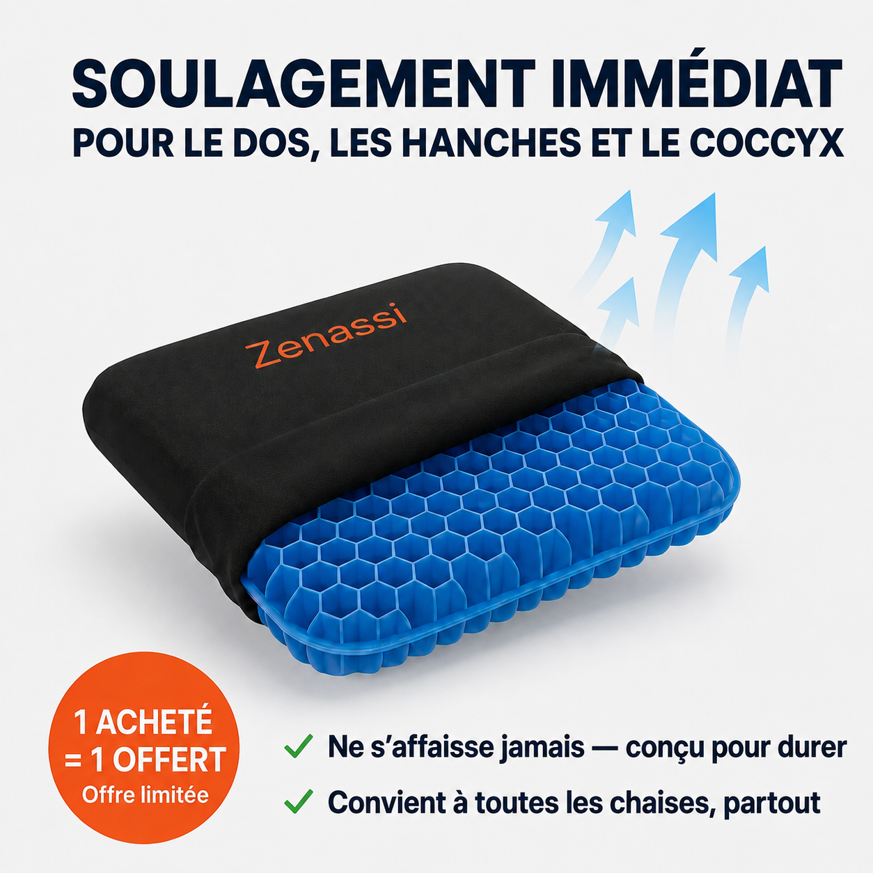 Coussin d'Assise Anti Mal de Dos - Zenassi™
